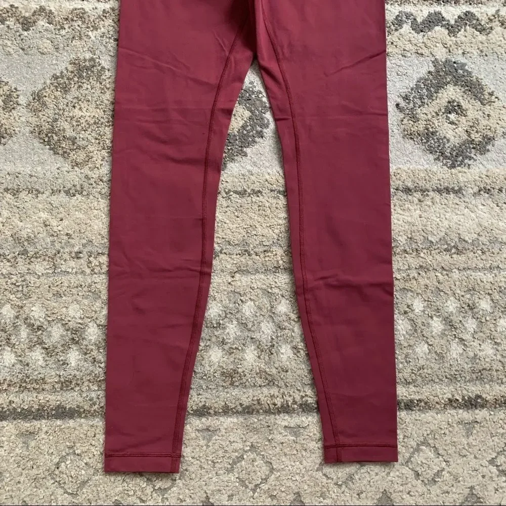 Lululemon Wunder Under Wine Maroon Leggings 10